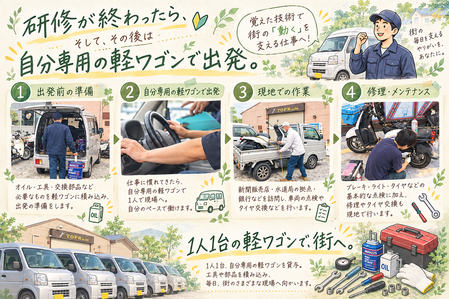 研修後の仕事の流れ